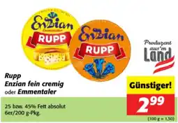 Nah&Frisch Rupp Enzian fein cremig oder Emmentaler Angebot
