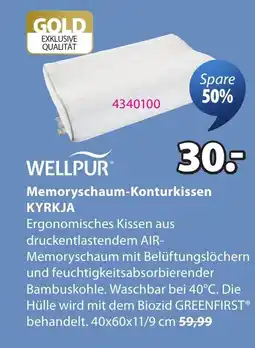 JYSK Wellpur Memoryschaum-Konturkissen KYRKJA Angebot