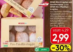 Spar SPAR Mini Krapfen mit Vanillecreme oder SPAR Mini Marillenkrapfen Angebot
