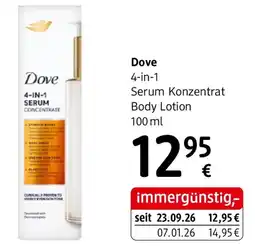 dm Dove 4 in 1 Serum Konzentrat Body Lotion Angebot