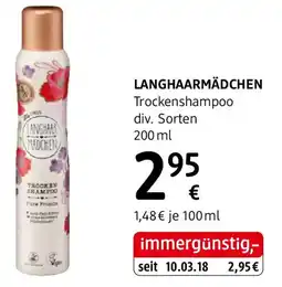 dm LANGHAARMÄDCHEN Trockenshampoo Angebot