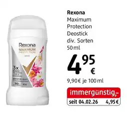 dm Rexona Maximum Protection Deostick Angebot