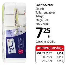 dm Sanft & Sicher Classic Toilettenpapier 3-lagig Angebot