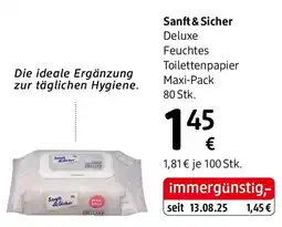 dm Sanft & Sicher Deluxe Feuchtes Toilettenpapier Maxi-Pack Angebot