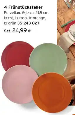 Tchibo Eduscho 4 Frühstücksteller Angebot
