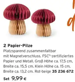 Tchibo Eduscho 2 Papier-Pilze Angebot