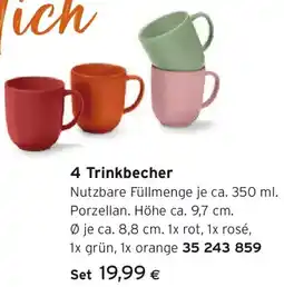 Tchibo Eduscho 4 Trinkbecher Angebot