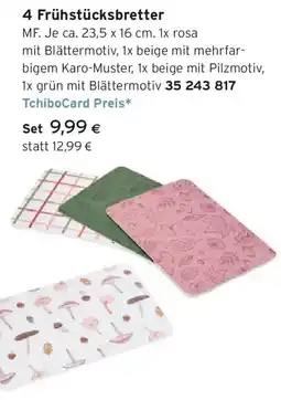 Tchibo Eduscho 4 Frühstücksbretter Angebot