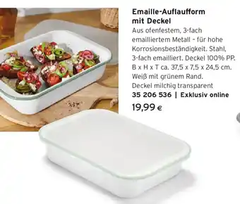 Emaille-Auflaufform mit Deckel