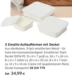 Tchibo Eduscho 3 Emaille-Auflaufformen mit Deckel Angebot