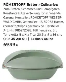 Tchibo Eduscho RÖMERTOPF Bräter Culinario Angebot