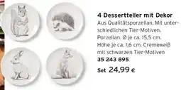 Tchibo Eduscho 4 Dessertteller mit Dekor Angebot