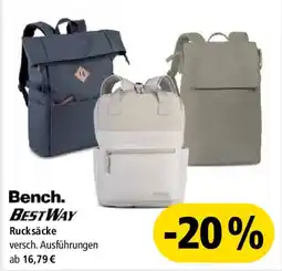 Pagro Diskont Bench. BESTWAY Rucksäcke Angebot