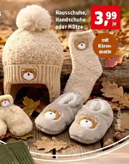 Thomas Philipps Hausschuhe, Handschuhe oder Mütze mit Bären-motiv Angebot