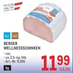 Metro Berger Wellnessschinken Angebot