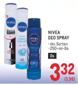 Metro NIVEA DEO SPRAY Angebot