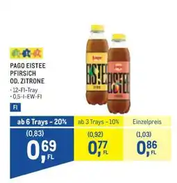 Metro PAGO EISTEE PFIRSICH OD. ZITRONE Angebot