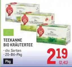 Metro TEEKANNE BIO KRÄUTERTEE Angebot