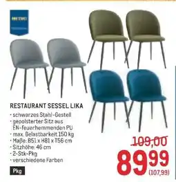Metro RESTAURANT SESSEL LIKA Angebot