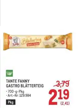 Metro TANTE FANNY GASTRO BLÄTTERTEIG Angebot
