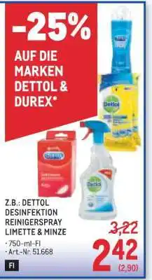 Metro Dettol Desinfektion Reinigerspray Limette & Minze Angebot