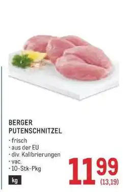 Metro Berger Putenschnitzel Angebot