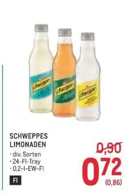 Metro Schweppes Limonaden Angebot