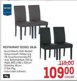 Metro RESTAURANT SESSEL BAJA Angebot