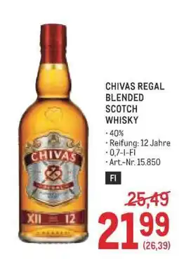 Metro Chivas Regal Blended Scotch Whisky Angebot