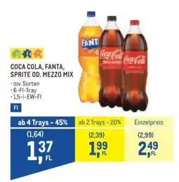 Metro Coca-Cola, Fanta, Sprite od. Mezzo-Mix Angebot