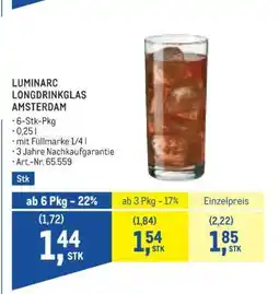 Metro LUMINARC LONGDRINKGLAS AMSTERDAM Angebot