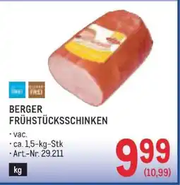 Metro Berger Frühstücksschinken Angebot