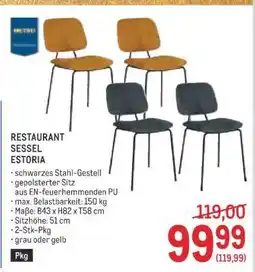 Metro RESTAURANT–SESSEL ESTORIA Angebot