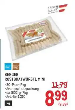 Metro BERGER ROSTBRATWÜRSTL MINI Angebot