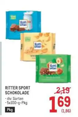 Metro Ritter Sport Schokolade Angebot