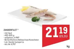 Metro ZANDERFILET Angebot