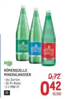 Metro Roemerquelle Mineralwasser Angebot