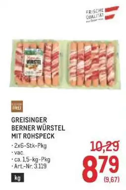 Metro Greisinger Berner Würstel mit Rohspeck Angebot