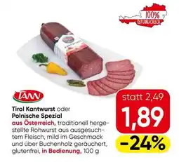 Eurospar Tirol Kantwurst oder Polnische Spezial Angebot