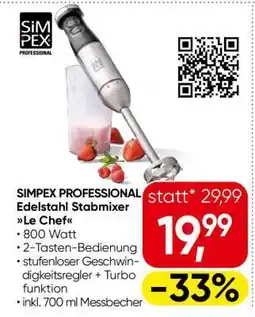 Eurospar SIMPEX Professional Edelstahl-Stabmixer Le Chef Angebot