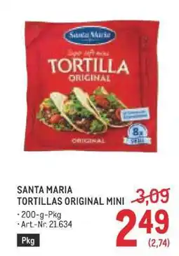 Metro SANTA MARIA TORTILLAS ORIGINAL MINI Angebot