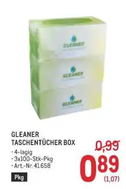 Metro GLEANER TASCHENTÜCHER BOX Angebot