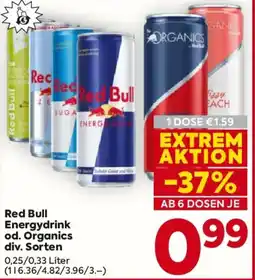 Billa Red Bull Energydrink od. Organics Angebot
