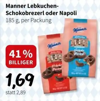 Manner Lebkuchen-Schokobrezerl oder Napoli