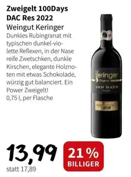Der Grissemann Zweigelt 100Days DAC Res 2022 Weingut Keringer Angebot