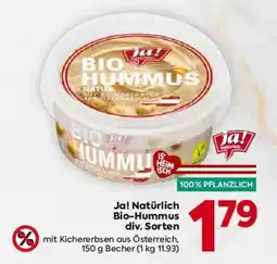Billa Ja! Natürliche Bio-Hummus Angebot