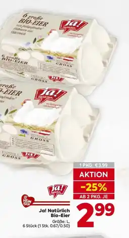 Billa Ja! Natürlich Bio-Eier Angebot