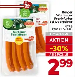 Billa Berger Wachauer Frankfurter od. Debreziner Angebot