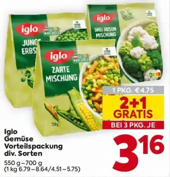 Billa Iglo Gemüse Vorteilspackung Angebot