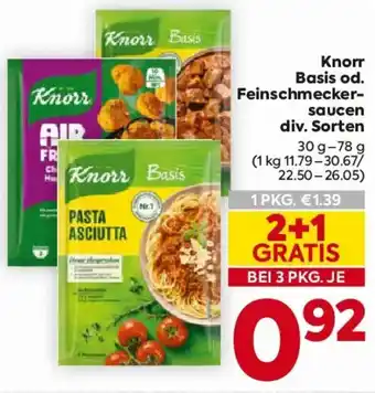 Billa Knorr Basis od. Feinschmecker-saucen Angebot